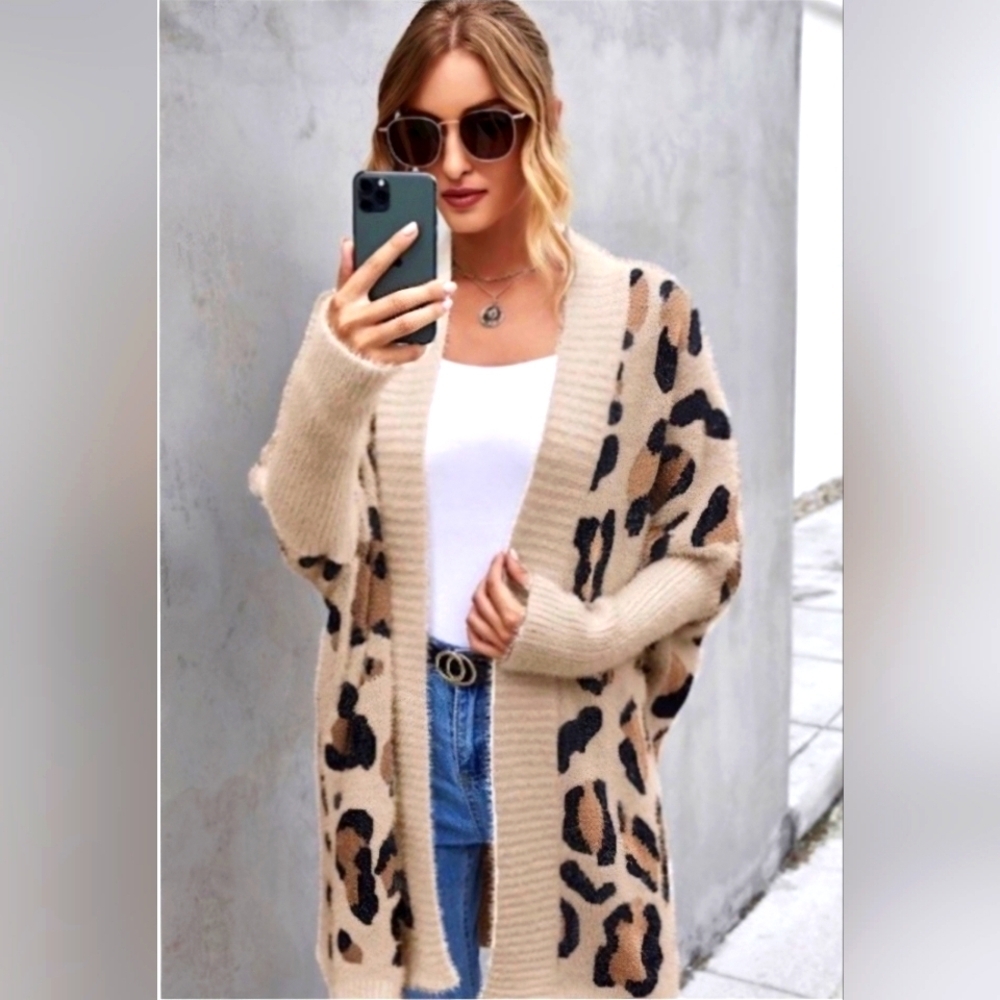Leopard print cardigan